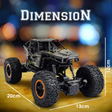 Rc Monster Truck Remote Control Car for Kids Rock Crawler 5 Function 1:18 Rc Car Toys for Boys 2Wd Offroad High Speed Remote Car Toys for Kids 5 Years 12 - Black