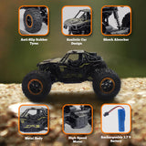 Rc Monster Truck Remote Control Car for Kids Rock Crawler 5 Function 1:18 Rc Car Toys for Boys 2Wd Offroad High Speed Remote Car Toys for Kids 5 Years 12 - Black