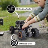 Rc Monster Truck Remote Control Car for Kids Rock Crawler 5 Function 1:18 Rc Car Toys for Boys 2Wd Offroad High Speed Remote Car Toys for Kids 5 Years 12 - Black