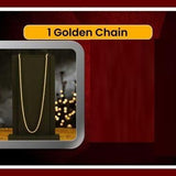 Golden Watch With Golden Chain with Free Digital Watch Combo