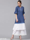 Sassafras Blue Ombre A-Line Kurta