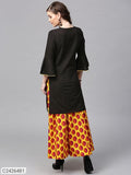 Sassafras Black Flute Sleeve Kurta (Code: C2426481)