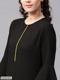 Sassafras Black Flute Sleeve Kurta (Code: C2426481)
