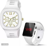 Stylish Silicone Analog Watch For Men Pack Of 2