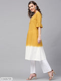 Sassafras Mustard Ombre A-Line Kurta (Code: C2426729)
