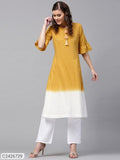 Sassafras Mustard Ombre A-Line Kurta (Code: C2426729)